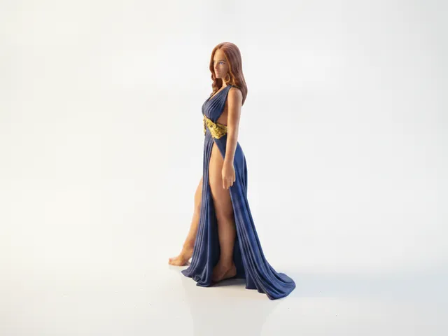 Lady Gown Elegant Female Figurine 3D Printable