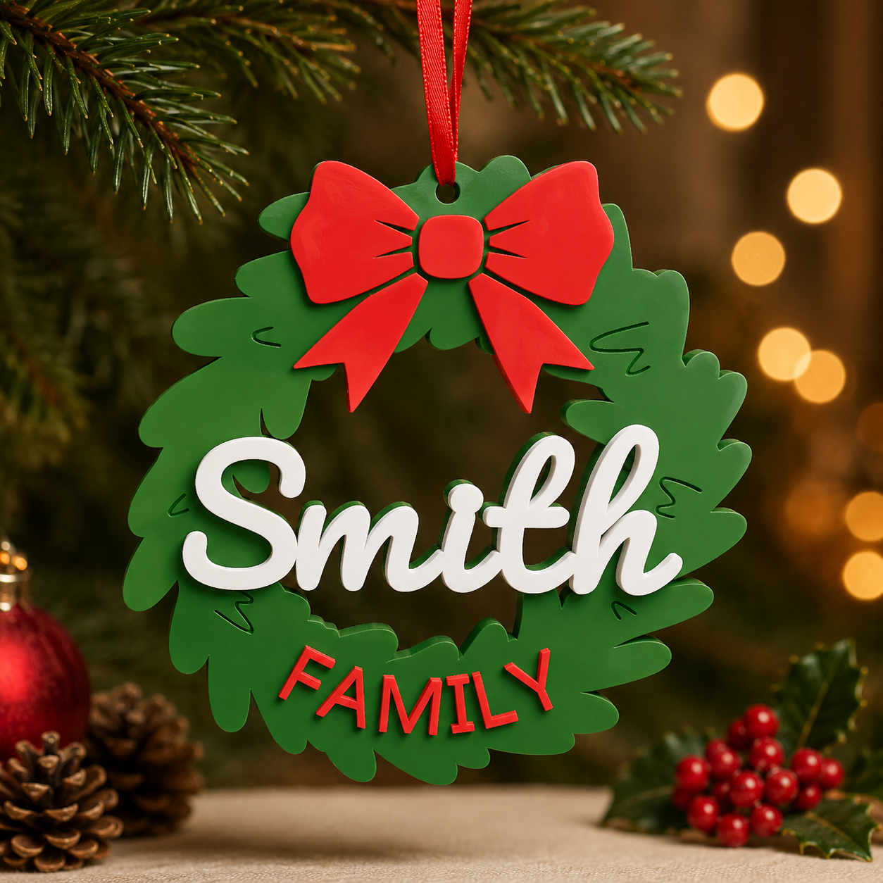 Wreath Ornament - Smith Family