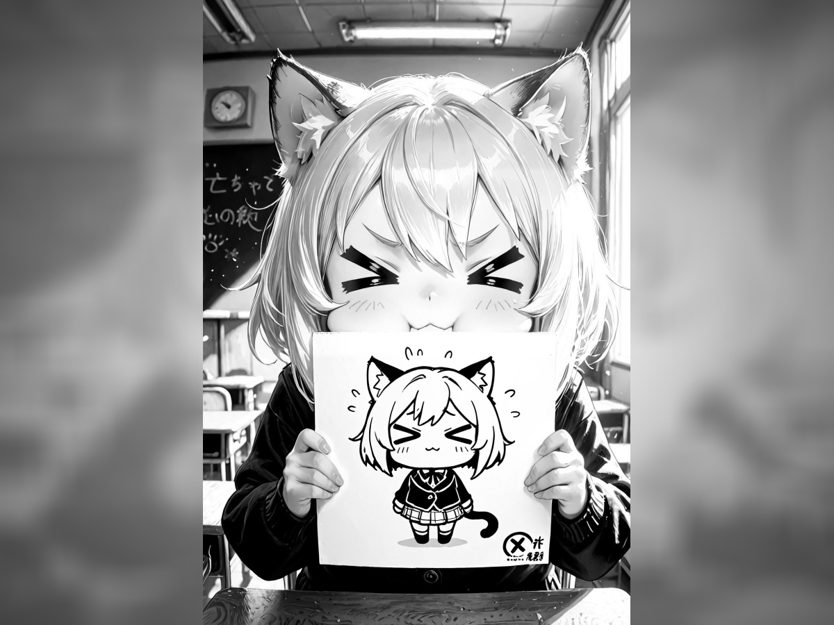 Cat-Eared Sketch in Class Hueforge