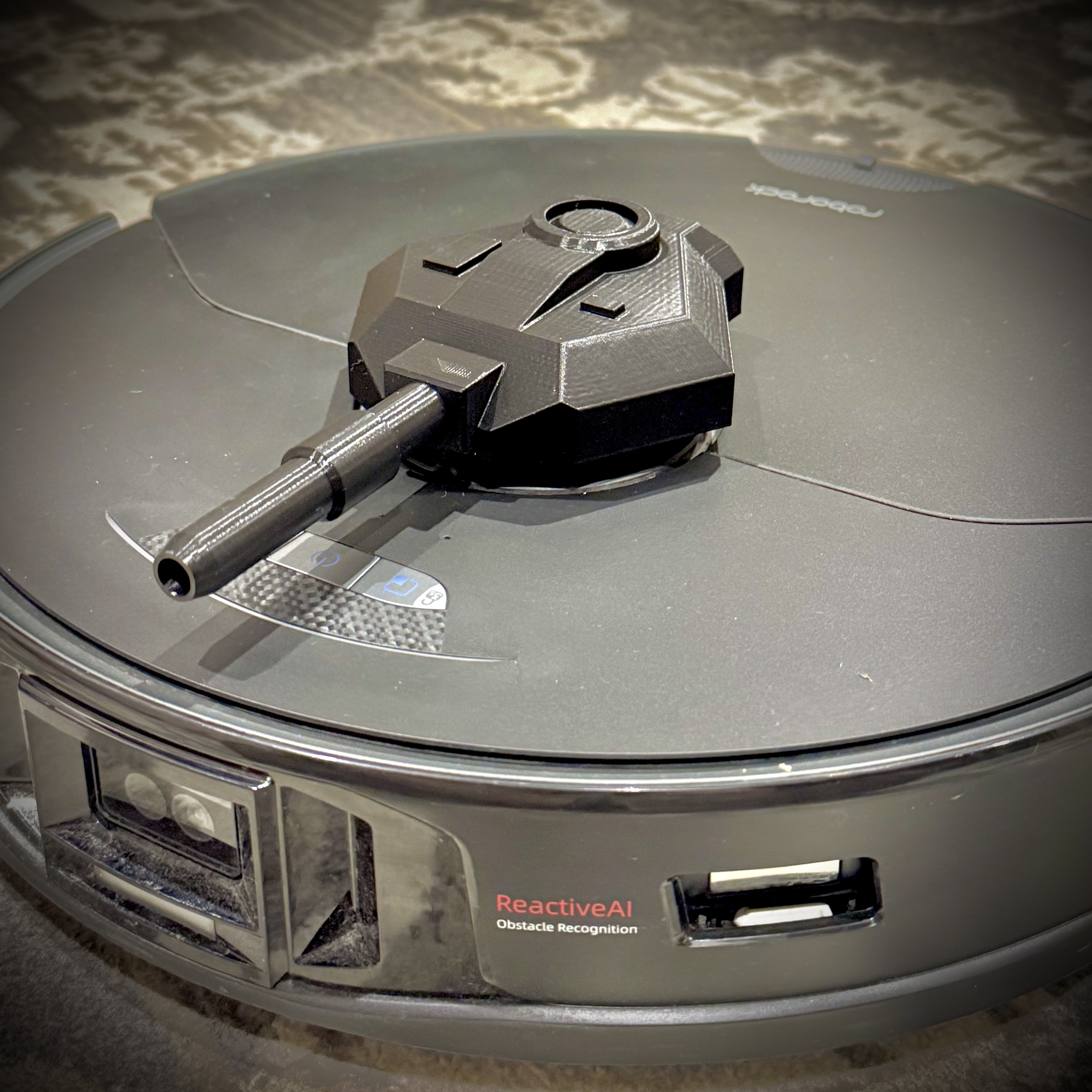 Tank Turret For Robot Vacuum Cleaners 3D model thumbnail