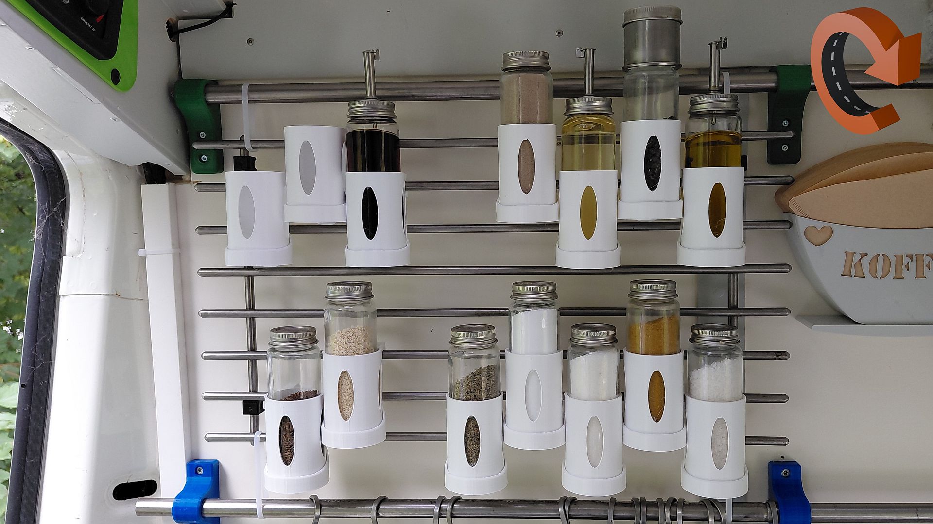 3D Printed Rattle-Free Spice Rack Holder for IKEA CITRONHAJ Jars & LÄMPLIG Trivet