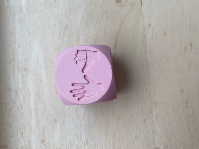 Dobbelsteen getalbeeld hand