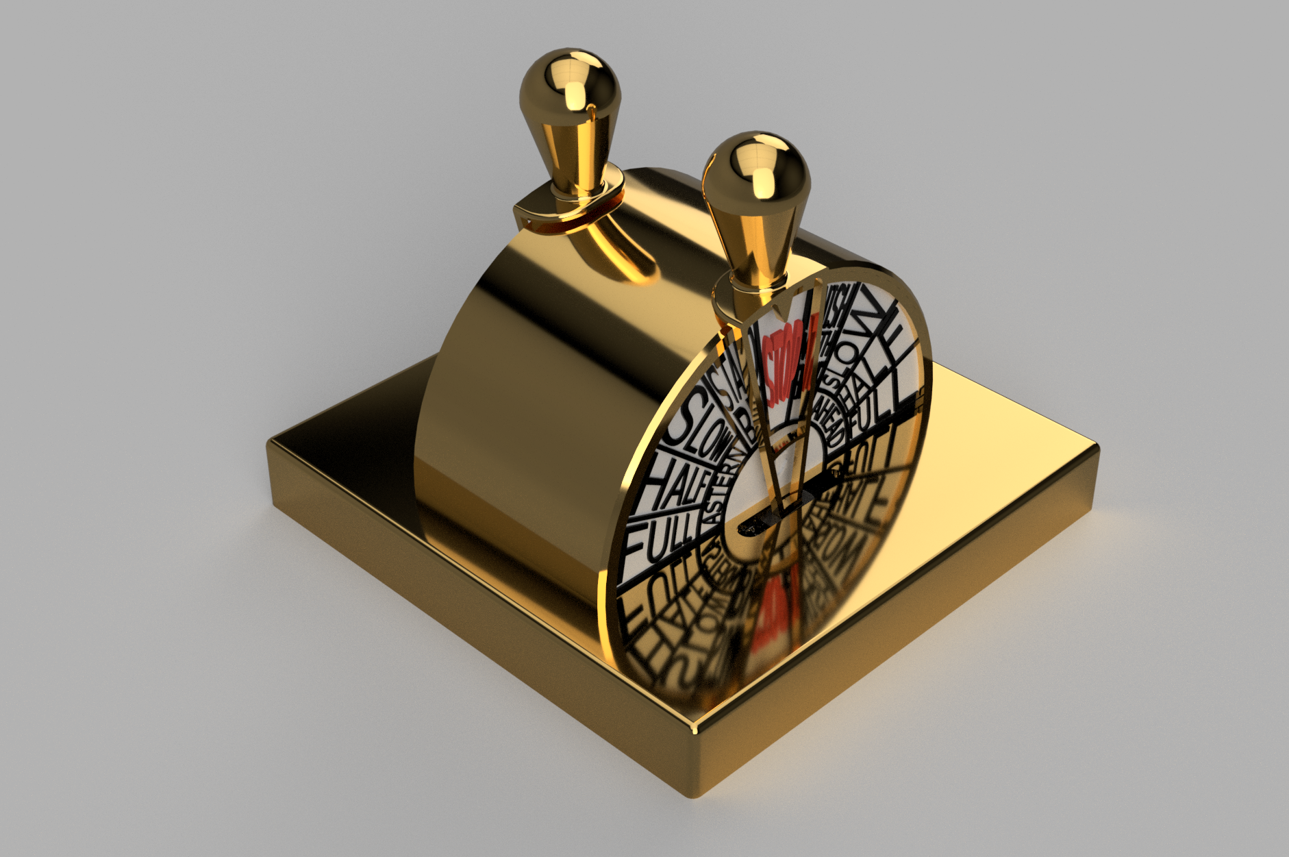 Ship engine telegraph inspired Decora DOUBLE switch cover