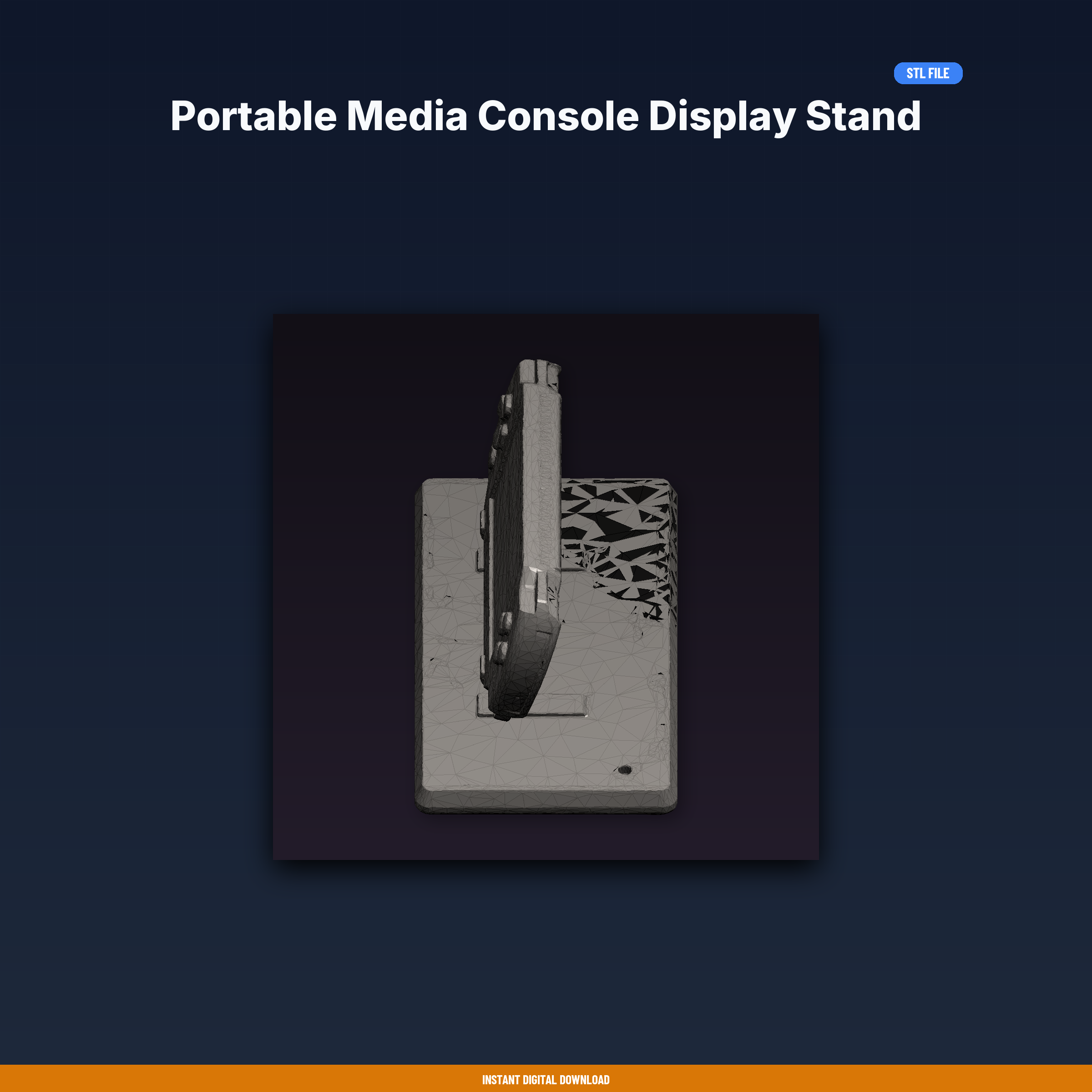 Portable Media Console Display Stand - 3D Printable STL File
