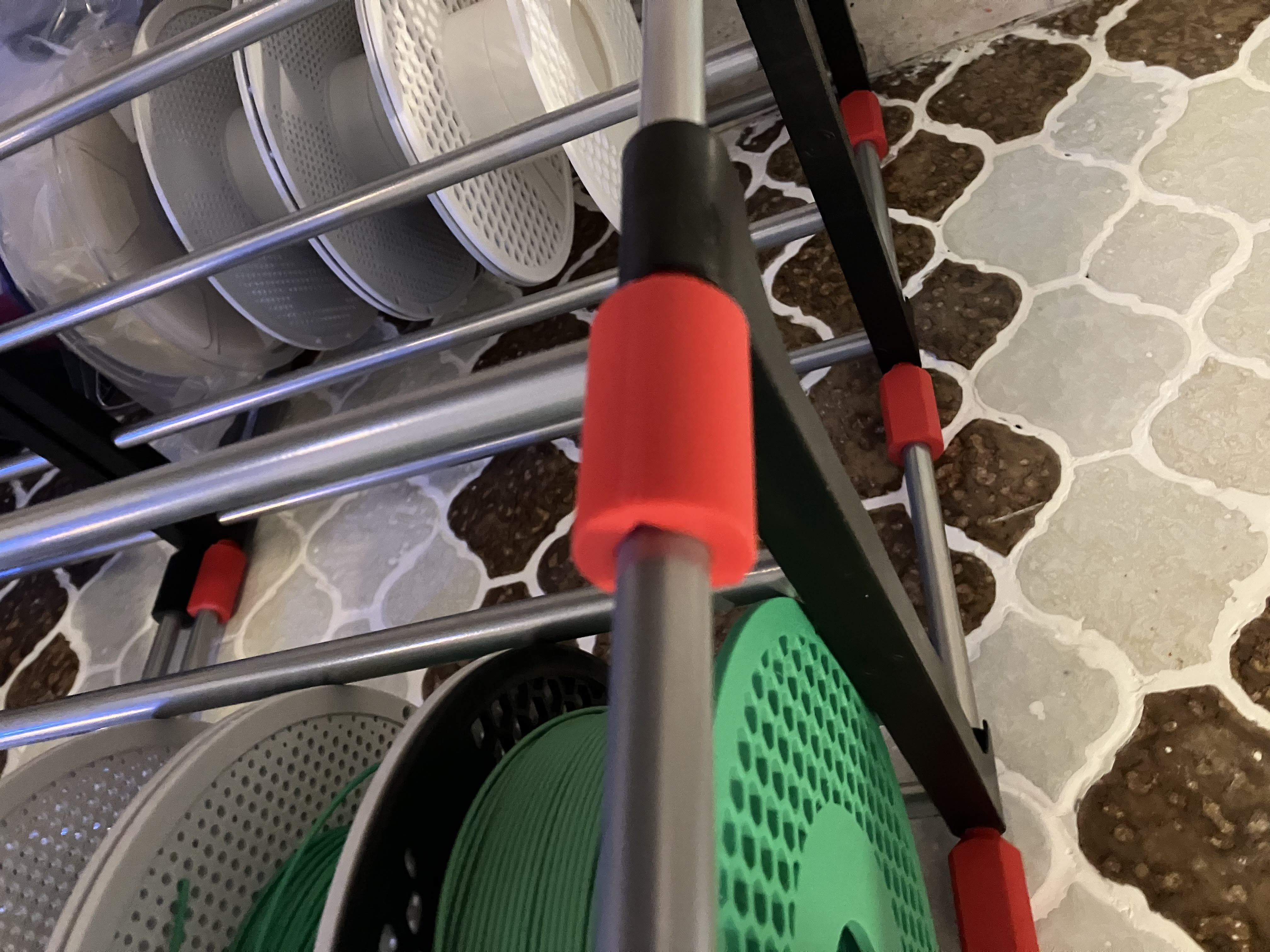 Riser Peg to turn Walmart Shoe Rack into Filament Storage Rack
