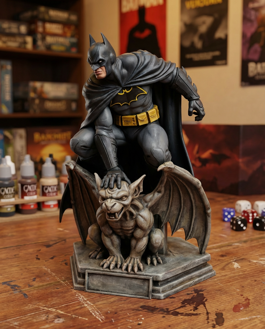 Batman Crouching on Gargoyle | Dark Knight Statue