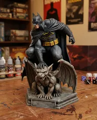 Batman Crouching on Gargoyle | Dark Knight Statue