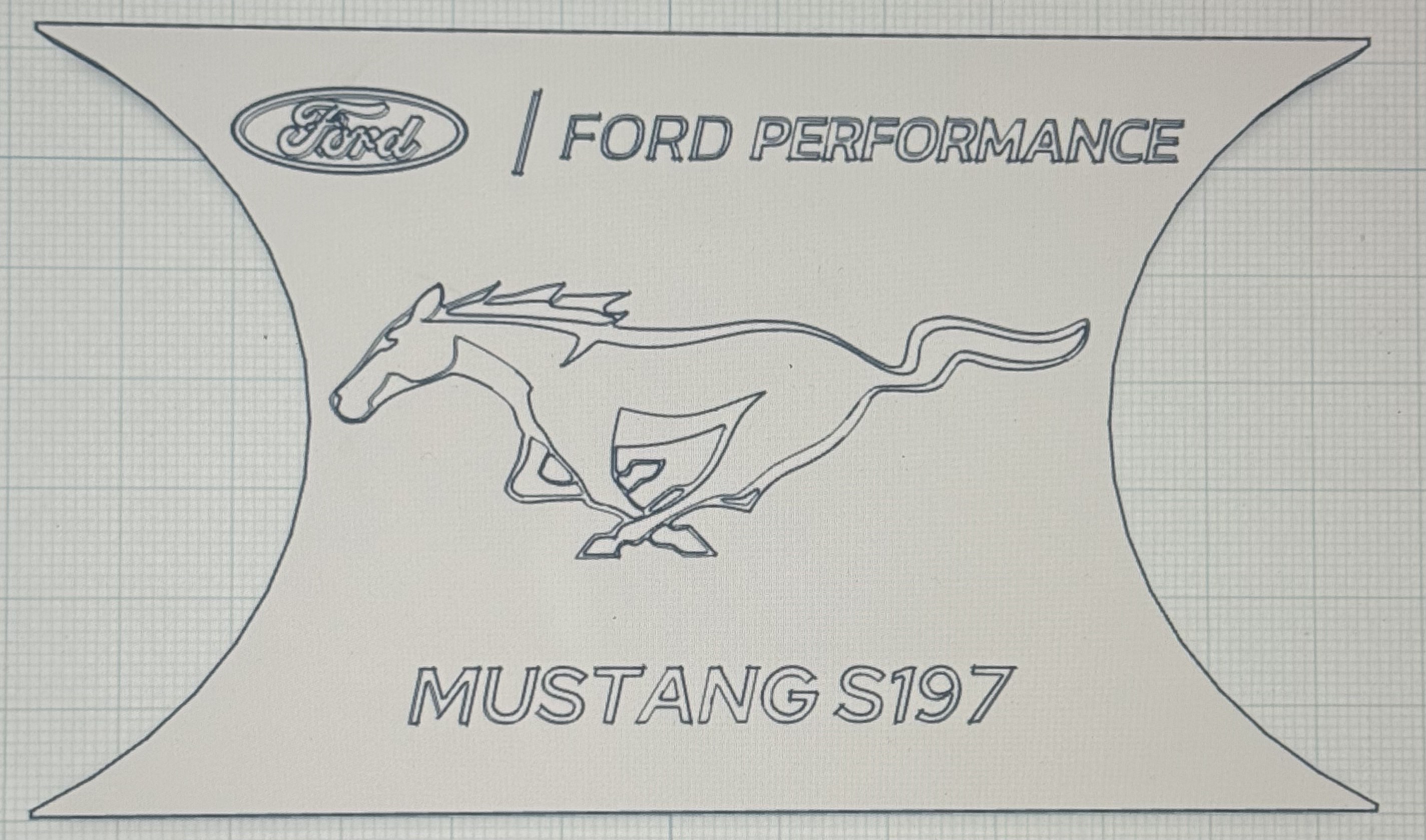 mustang 05-09 interior engraved board plate 3D model
