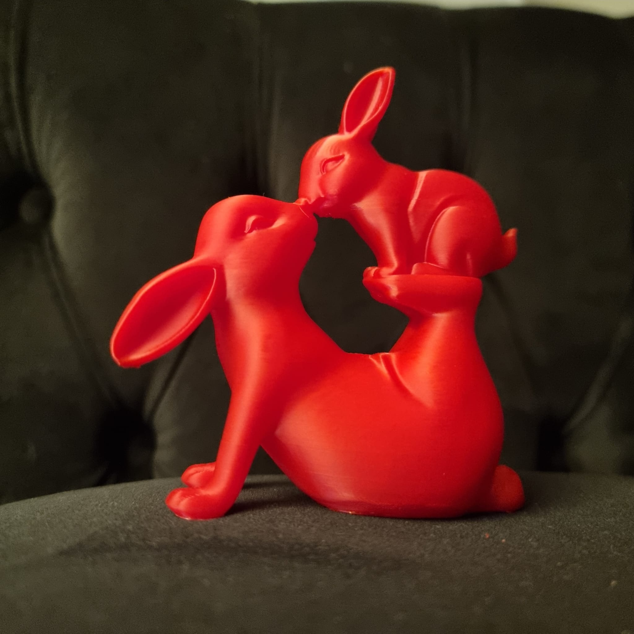 Loving Red Rabbits Sculpture