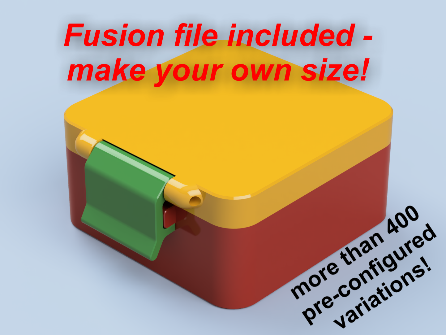 Configurable box with fastening lid - Konfigurierbare Box mit Deckelschließe | Fusion file