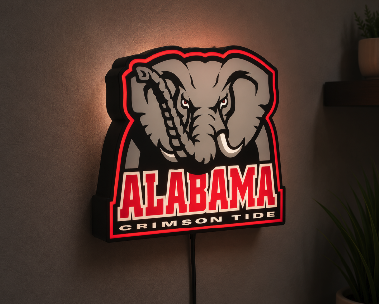 Roll Tide Alabama Bama LED Light Box | Multi-Color 3D Printable STL