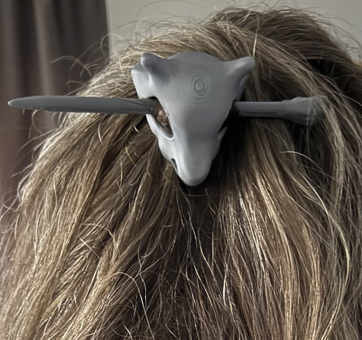 Cubone Hair Pin WIP