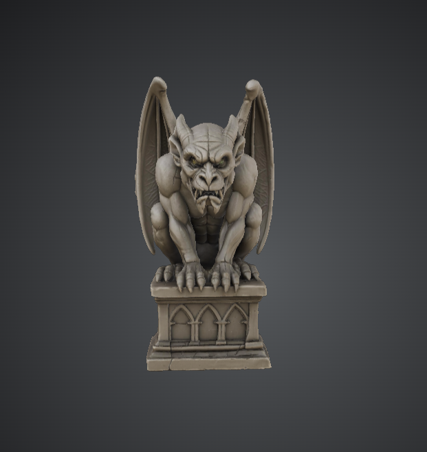 Gargoyle Pedestal Statue – Gothic Winged Creature
