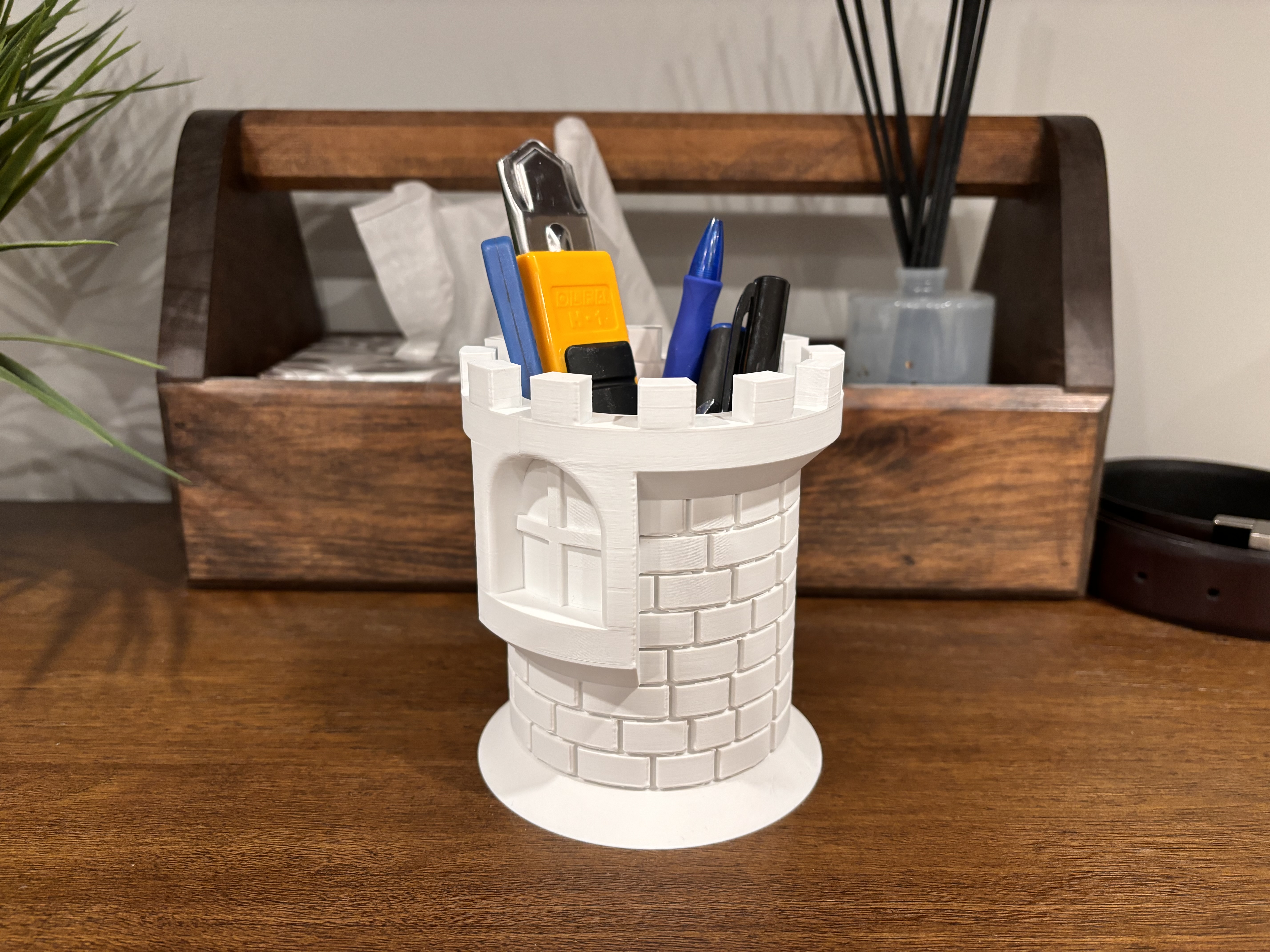 Castle pencil holder