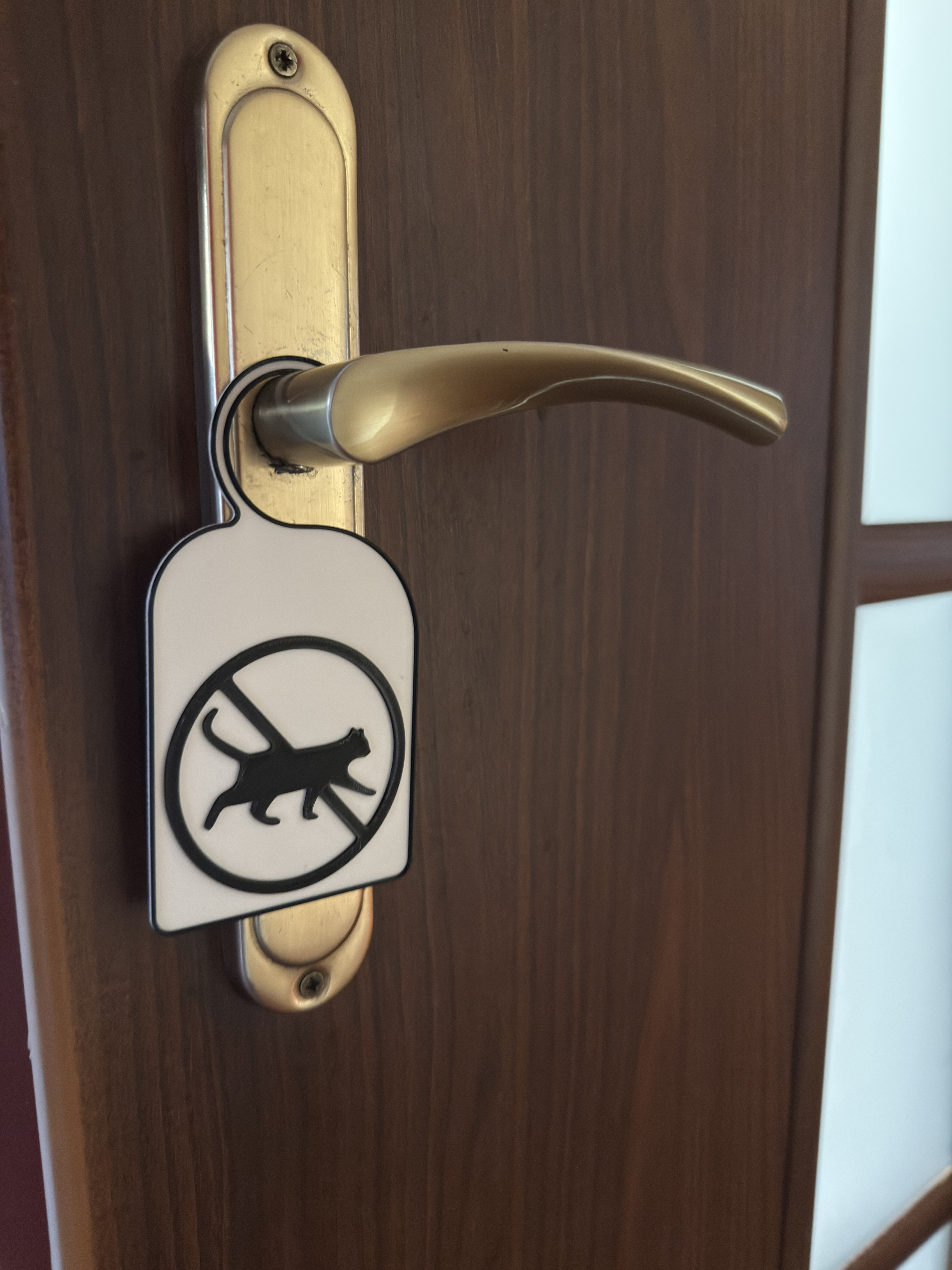 No Cat Zone hanging door sign DO NOT DISTURB