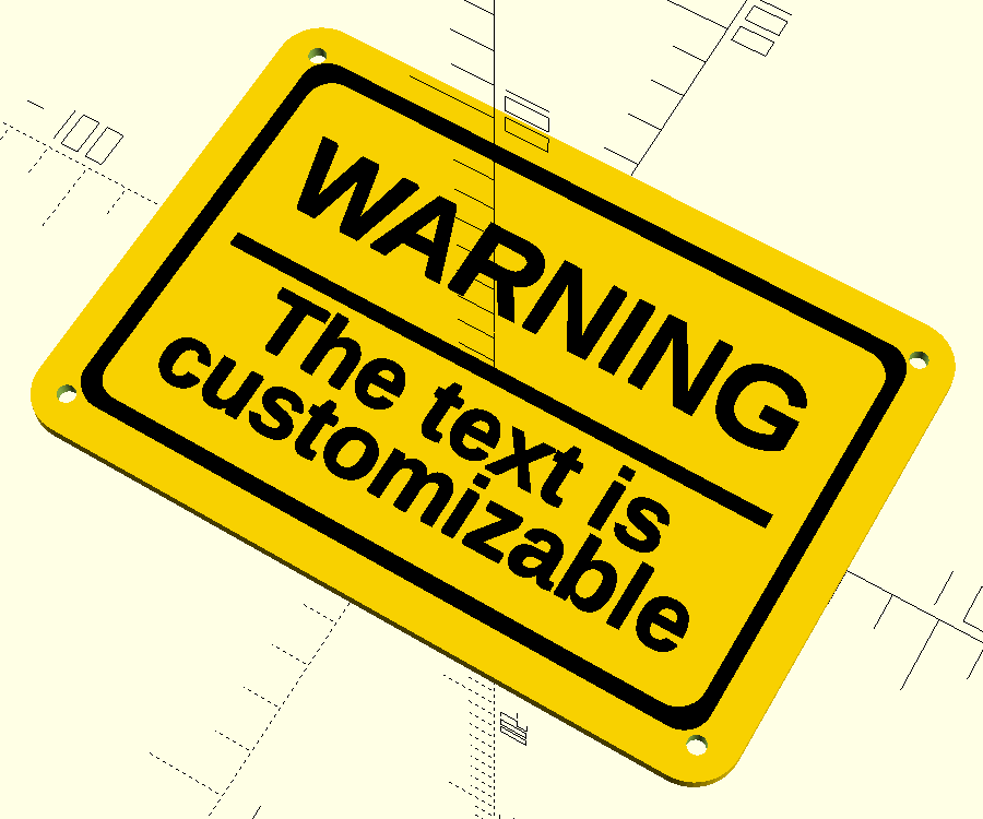 Customizable Parametric Sign - Anpassbares Schild