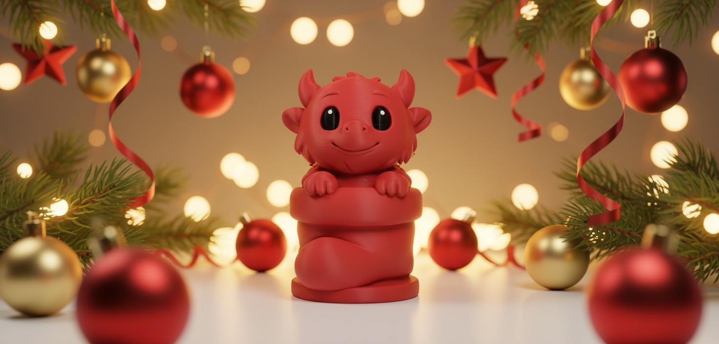 Horned Monster in Christmas Stocking Figurine