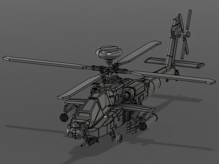 AH-64D Apache Longbow 1:50 Scale Model by DeltaX | Download free