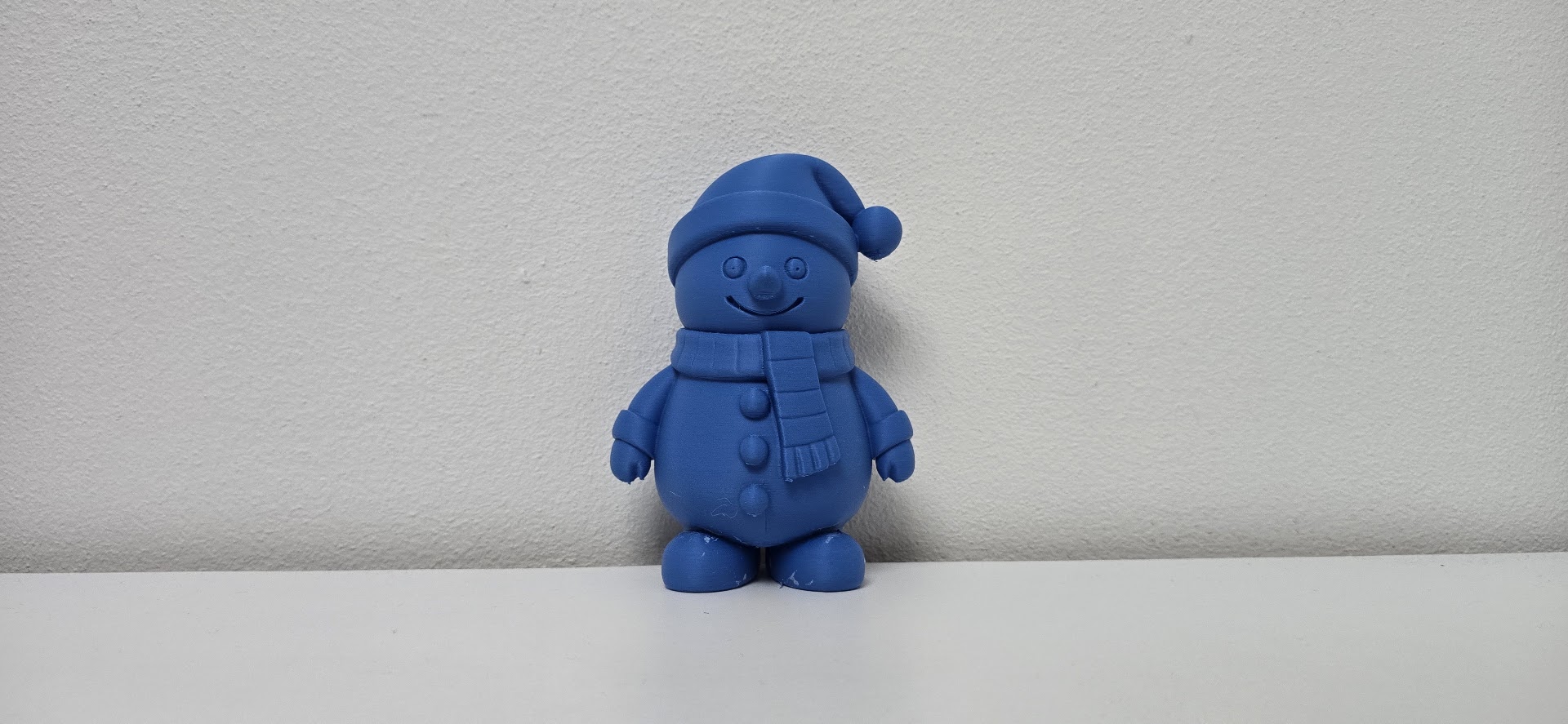 Simple Smiling Snowman with Hat and Scarf Christmas Figurine