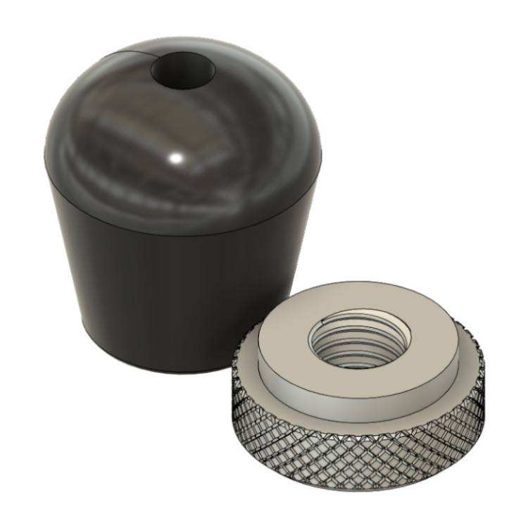 M10 Bass Drum Spur Foot and Nut - Pearl Export