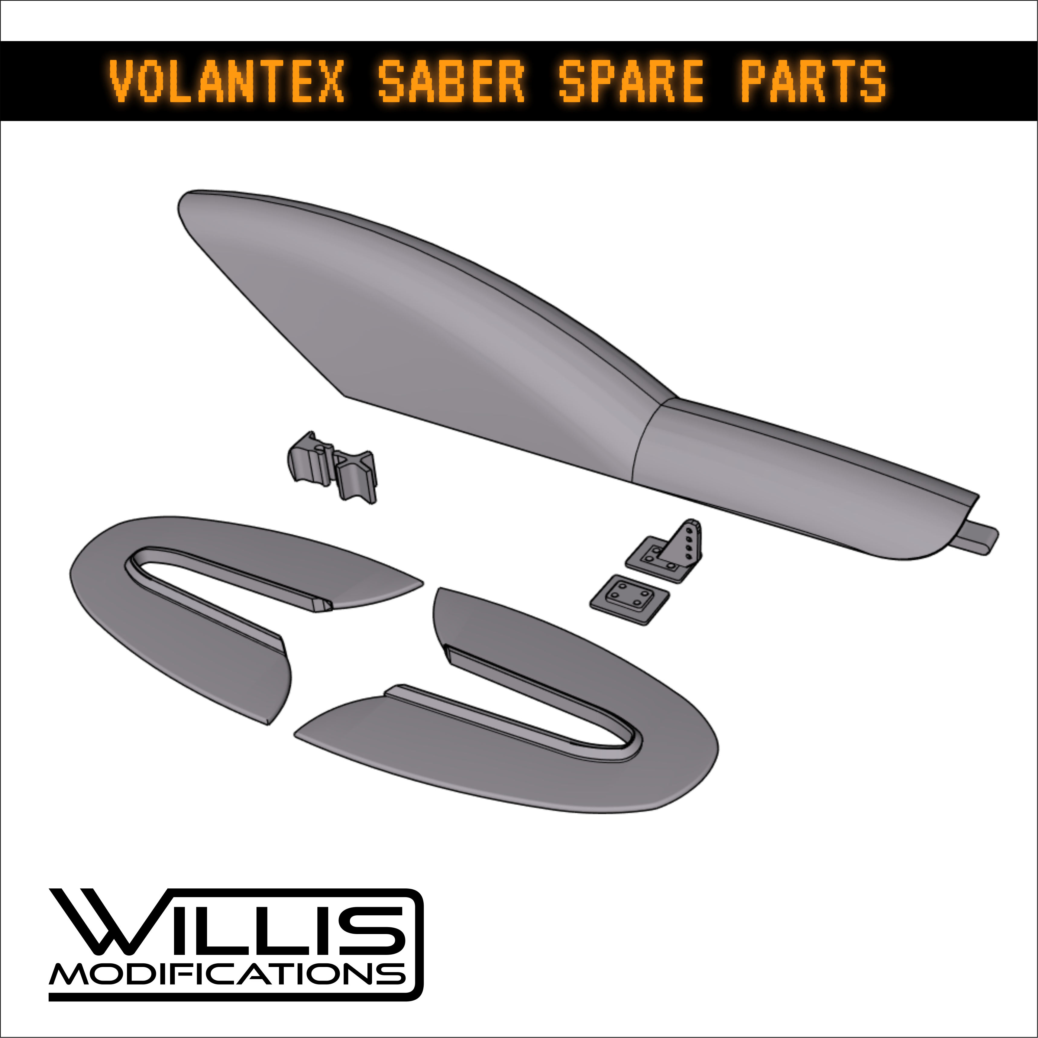 Volantex Saber 920 Parts - Canopy, Winglets, Horns, Clip