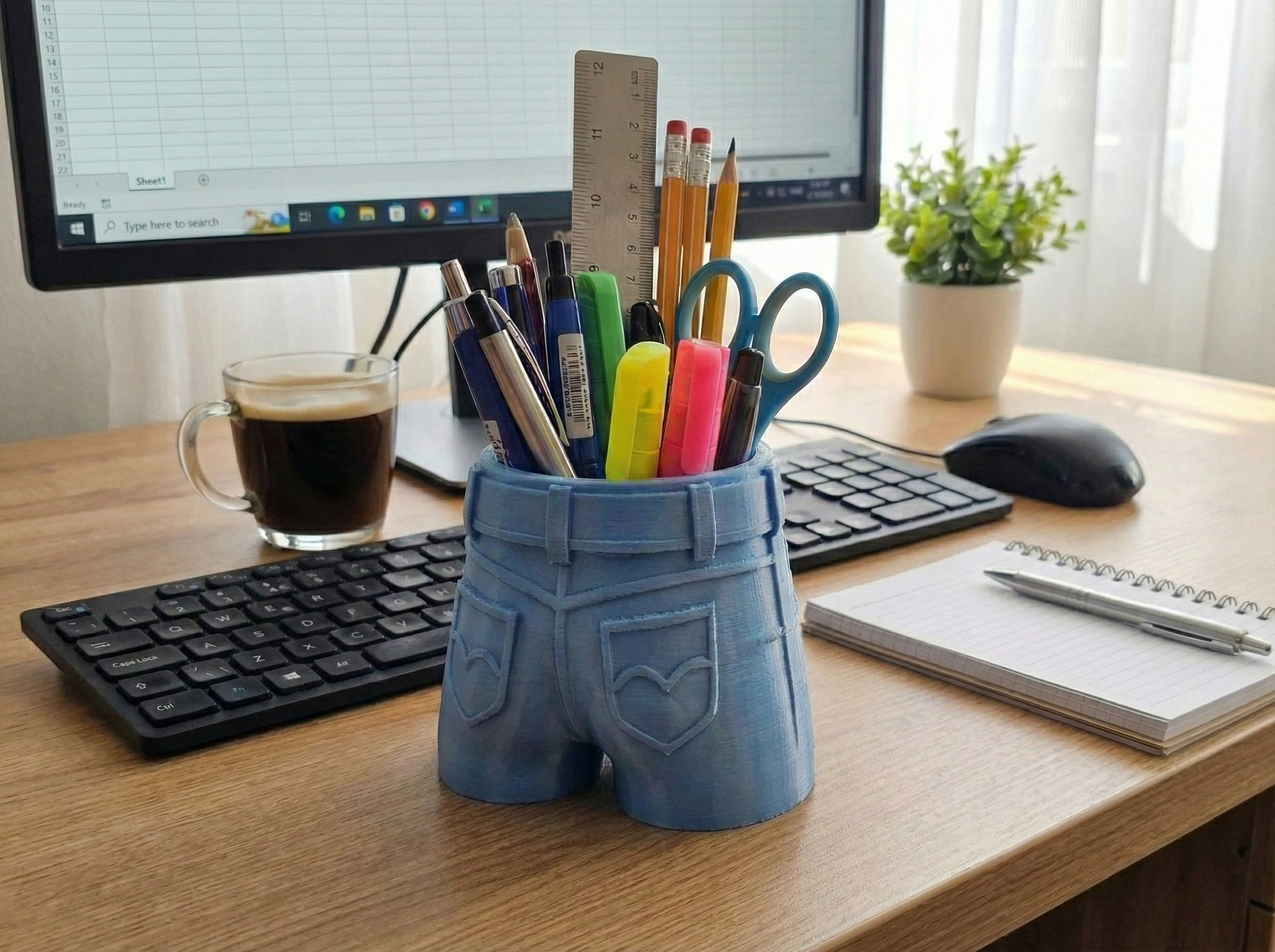Jeans pen holder - male shape