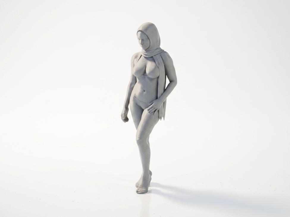 Hijab Bikini Lady Figurine Female Figure 3D Printable