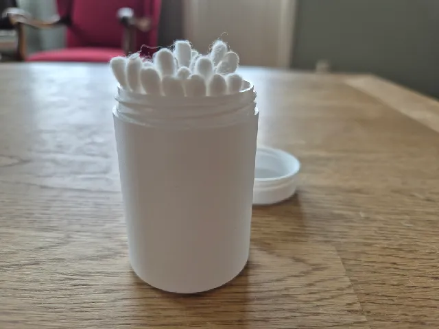 Basic Cotton Swabs Storage Container – Screw-Top Container