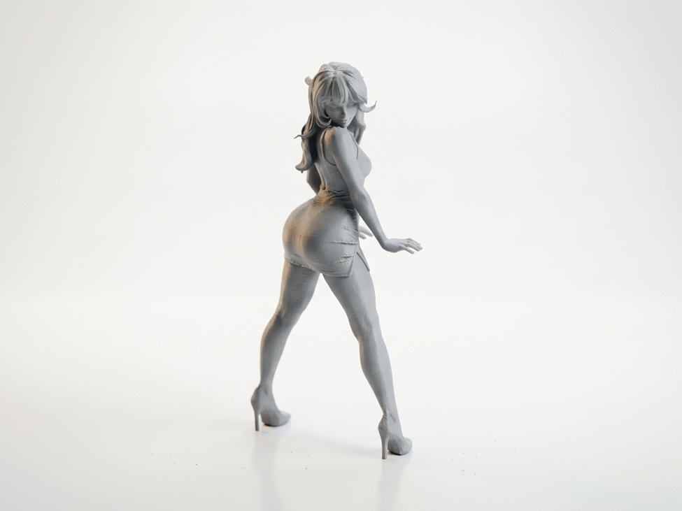 Elegant Female Figurine Anime Style 3D Printable