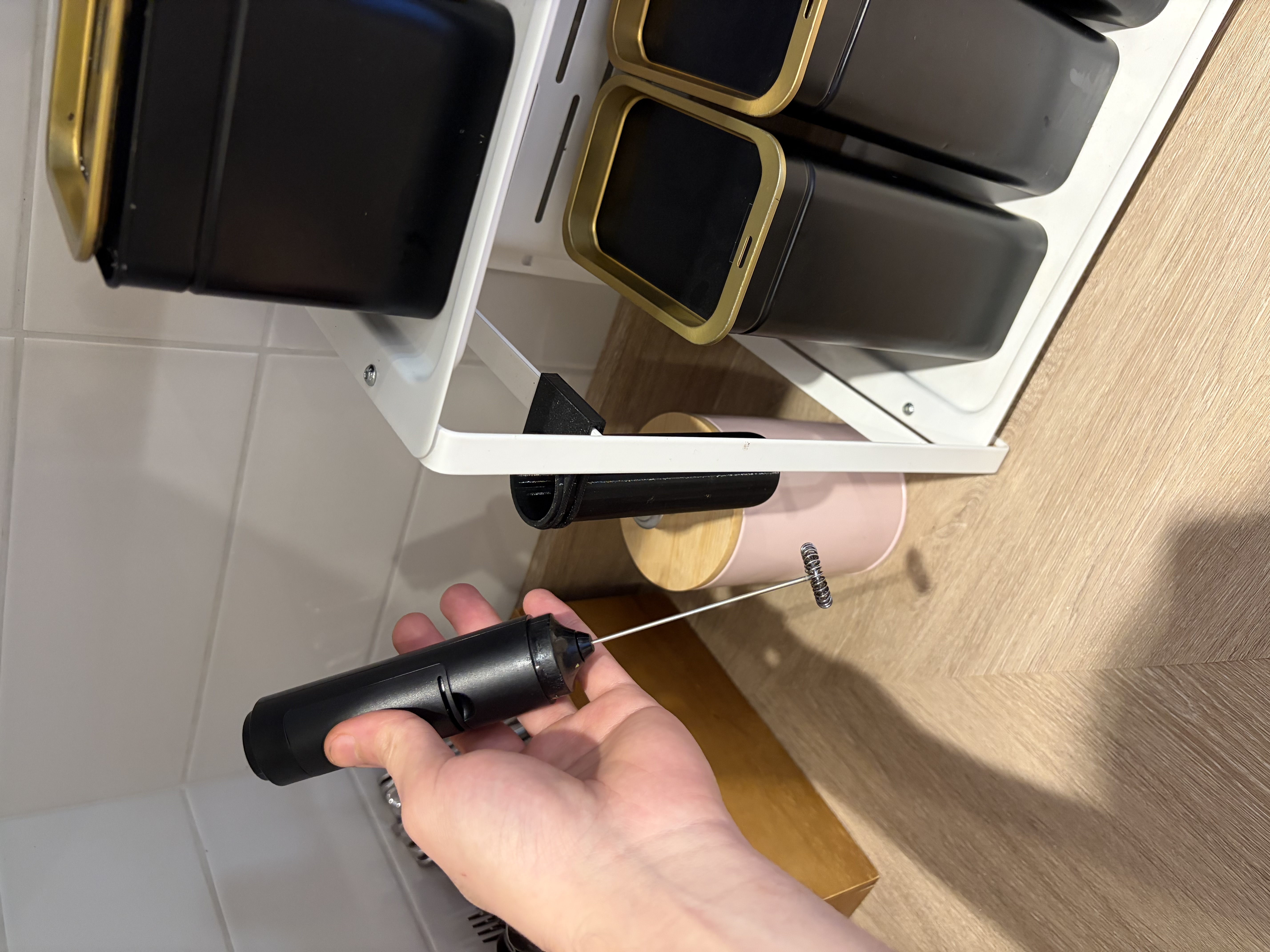 Frother Holder for IKEA AVSTEG Kitchen countertop organizer