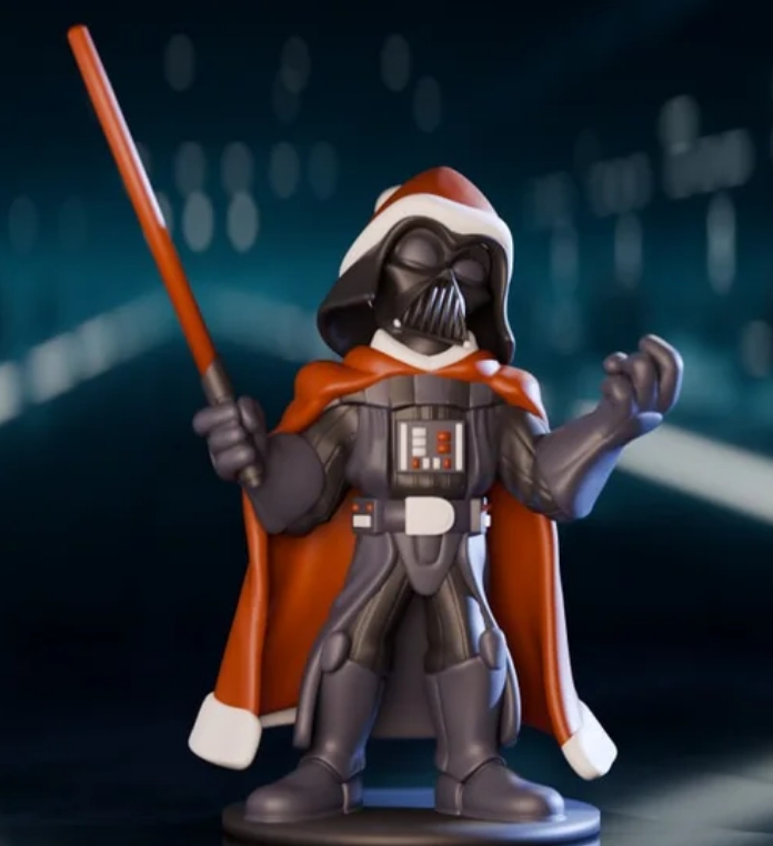 Santa Vader Figurine – Funny 3D Printed Christmas Star Wars Decor