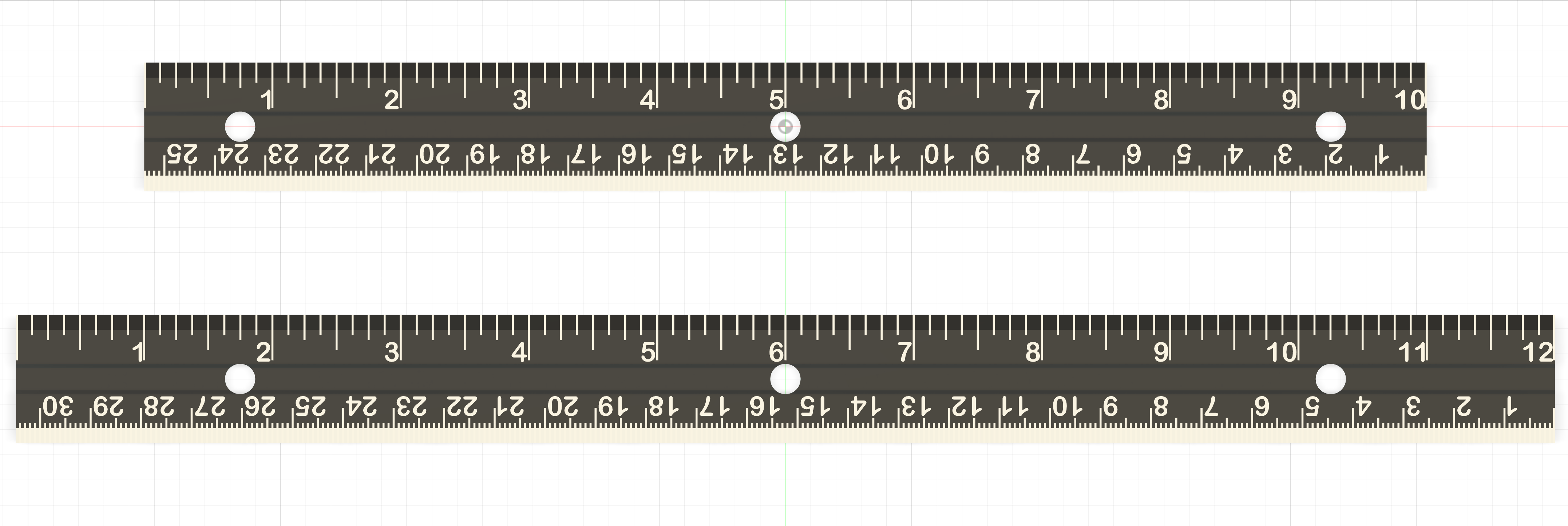 Thick Imperial & Metric School Ruler | edge to edge