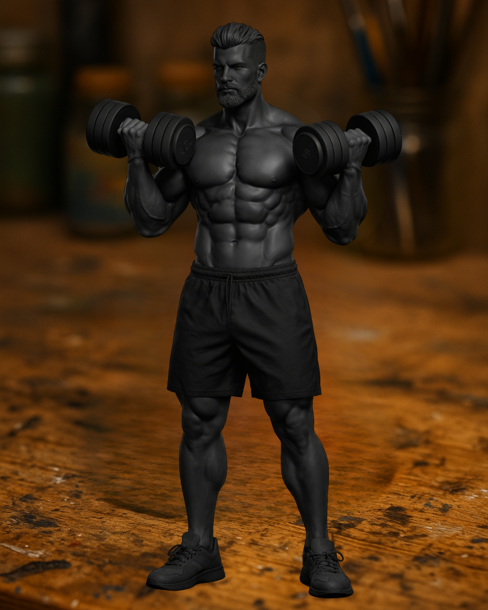 Athletic Strength Figure with Dumbbells