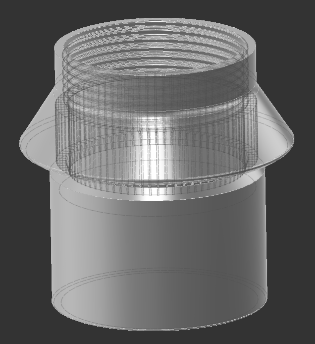 reduction for water level gauge Afriso 1650 with G 1 1/2" to 50mm pipe with ventilation