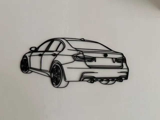 BMW F30 M Sport Silhouette Wall Art