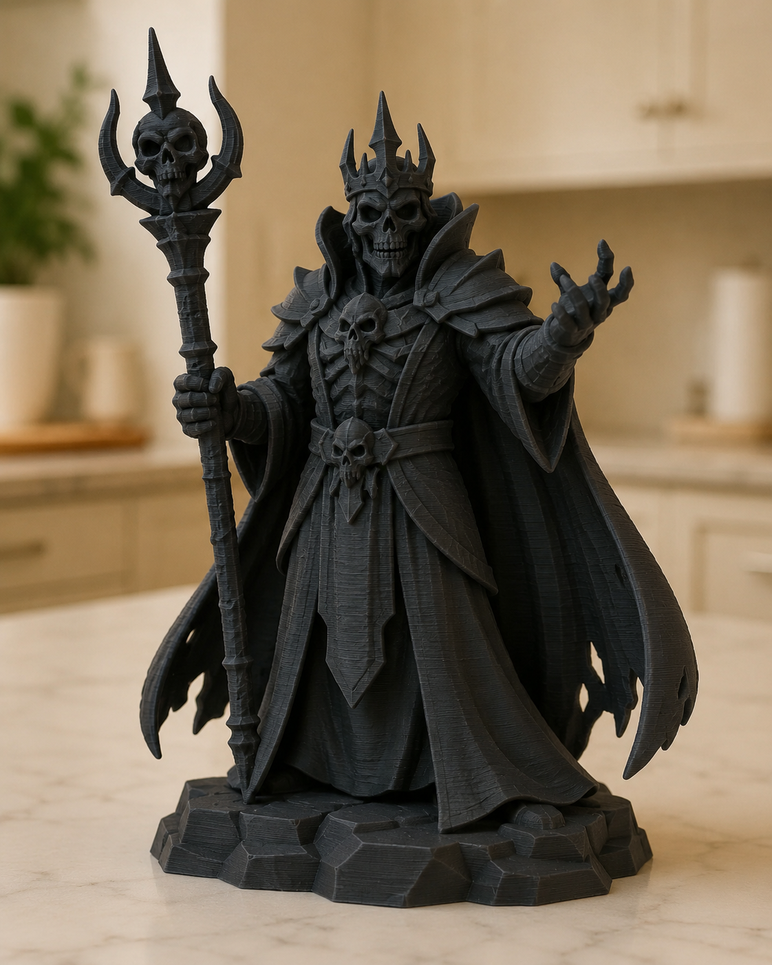 Dark Necromancer Wizard with Staff
