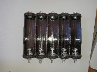 21700 and 18650 lithium cell holder x5 with terminal ends