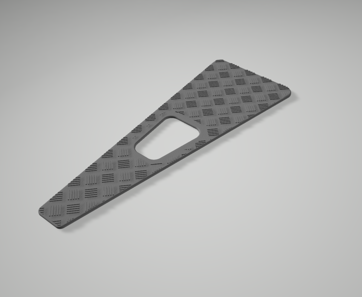 Landy checkered plate for hood - shorter
