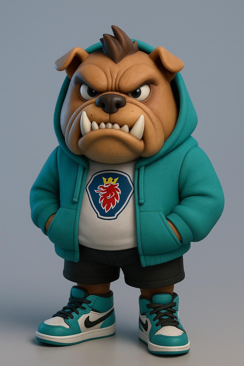 BULLDOG Perro camionero logo camion encapuchado