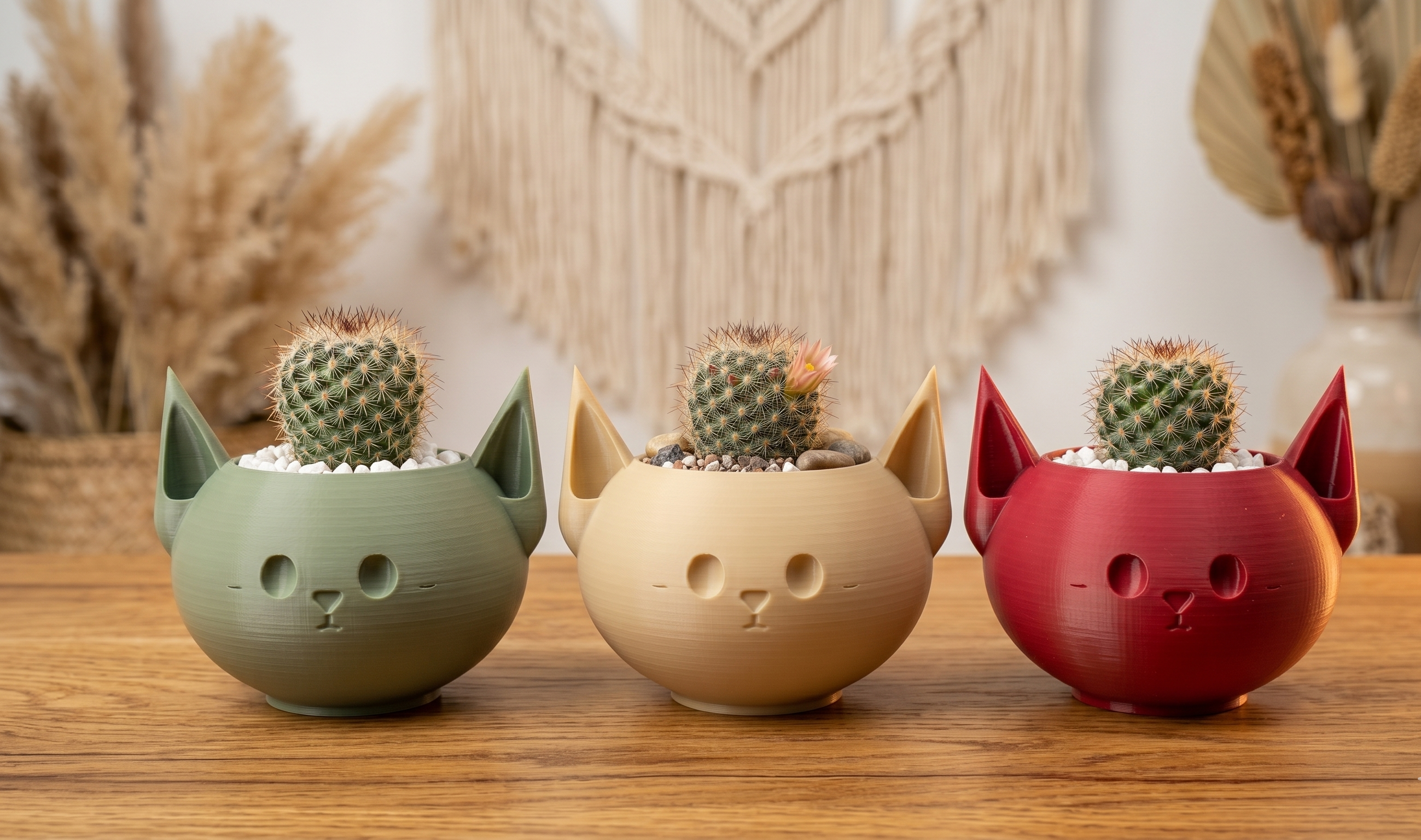 Modern Minimalist Geometric Fox Planter