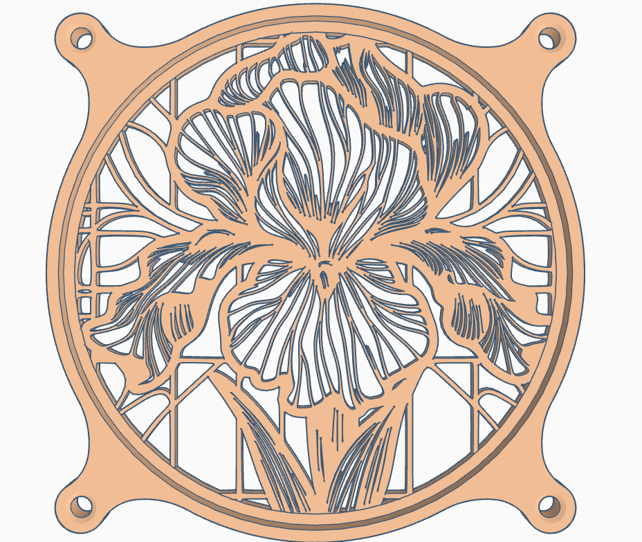 Fan cover: Iris flower (120 mm)