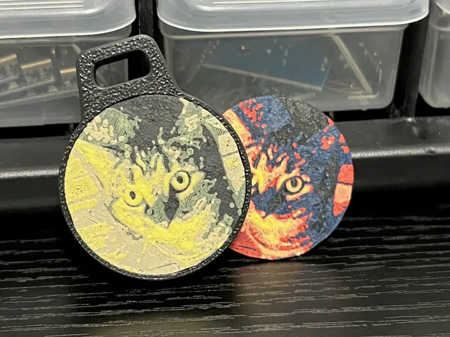 AirTag Keychain Holder w HueForge Portrait