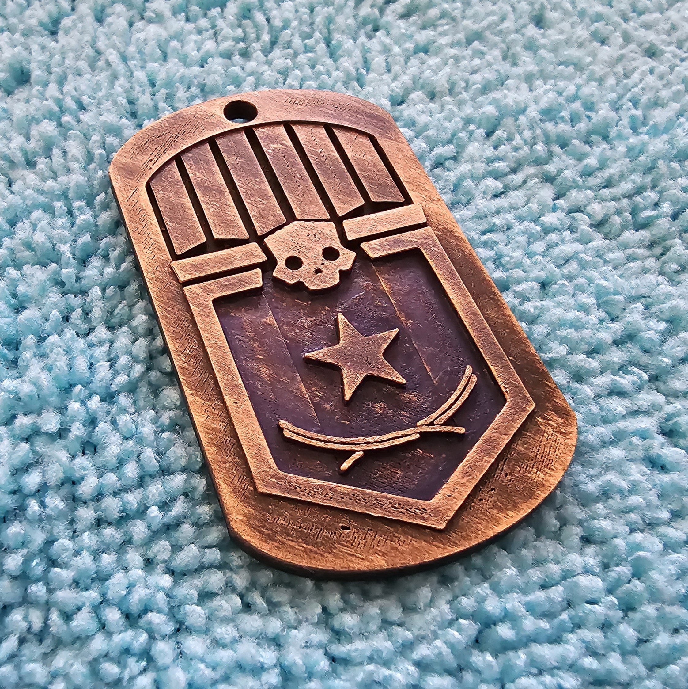 Helldivers "Super Private" Level 150 Dog Tag 3D model thumbnail