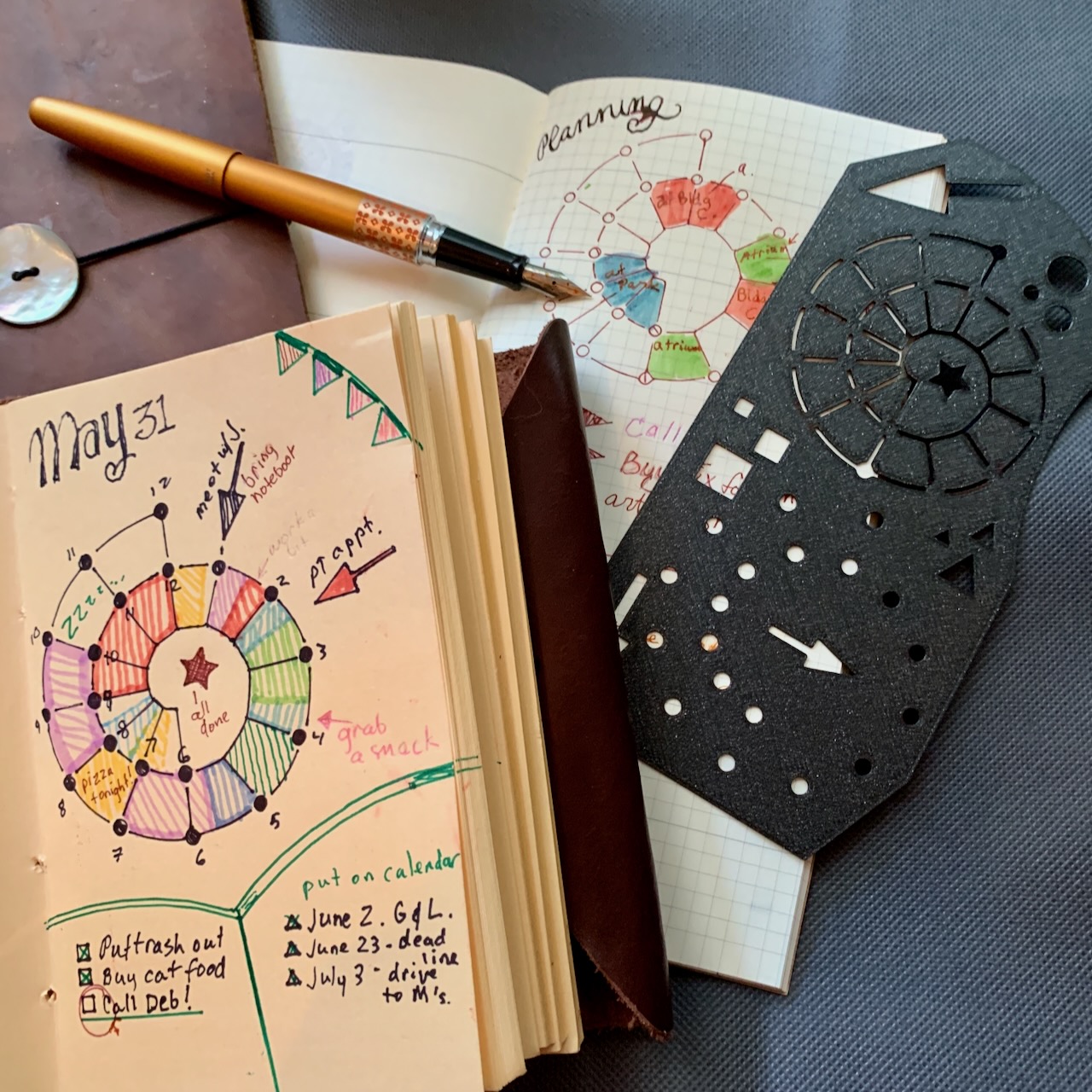 Spiral Time Tracker Template for bullet journals, etc.