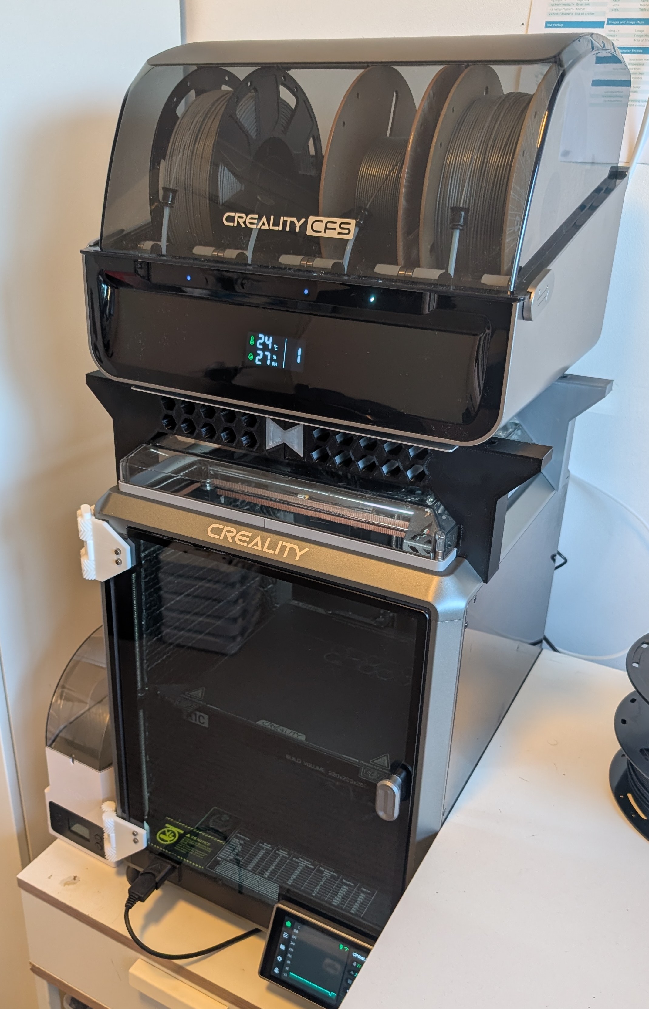 Creality K1/K1C riser mount for CFS/Space Pi - STRENGTHENED REMIX