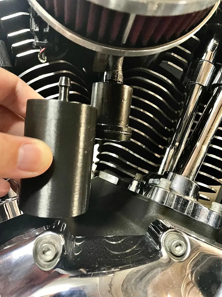 Chrome Billet Oil Collector Can For Custom Harley-Davidson By V-Twin 40-0652