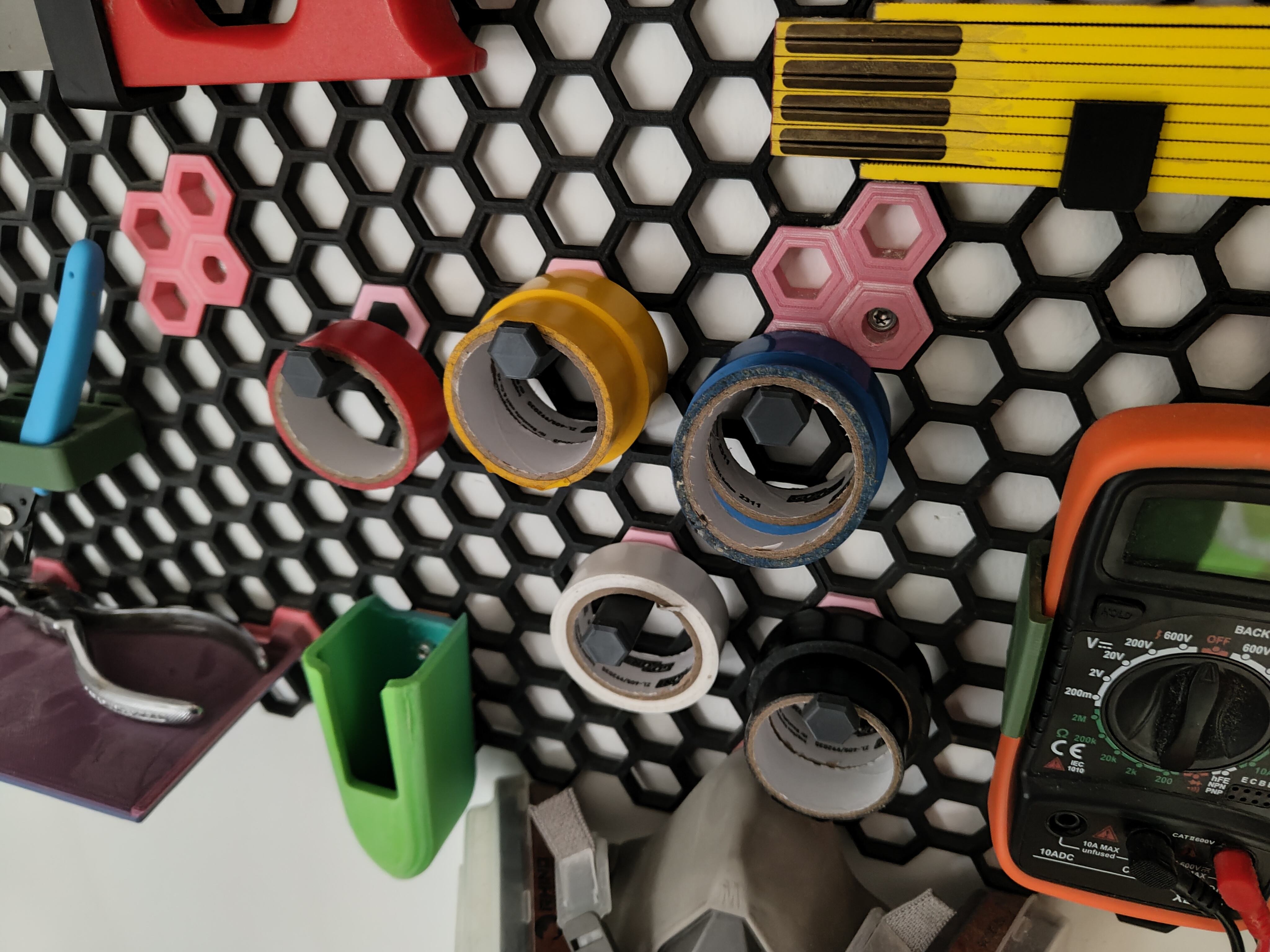 Honeycomb electrical tape hook