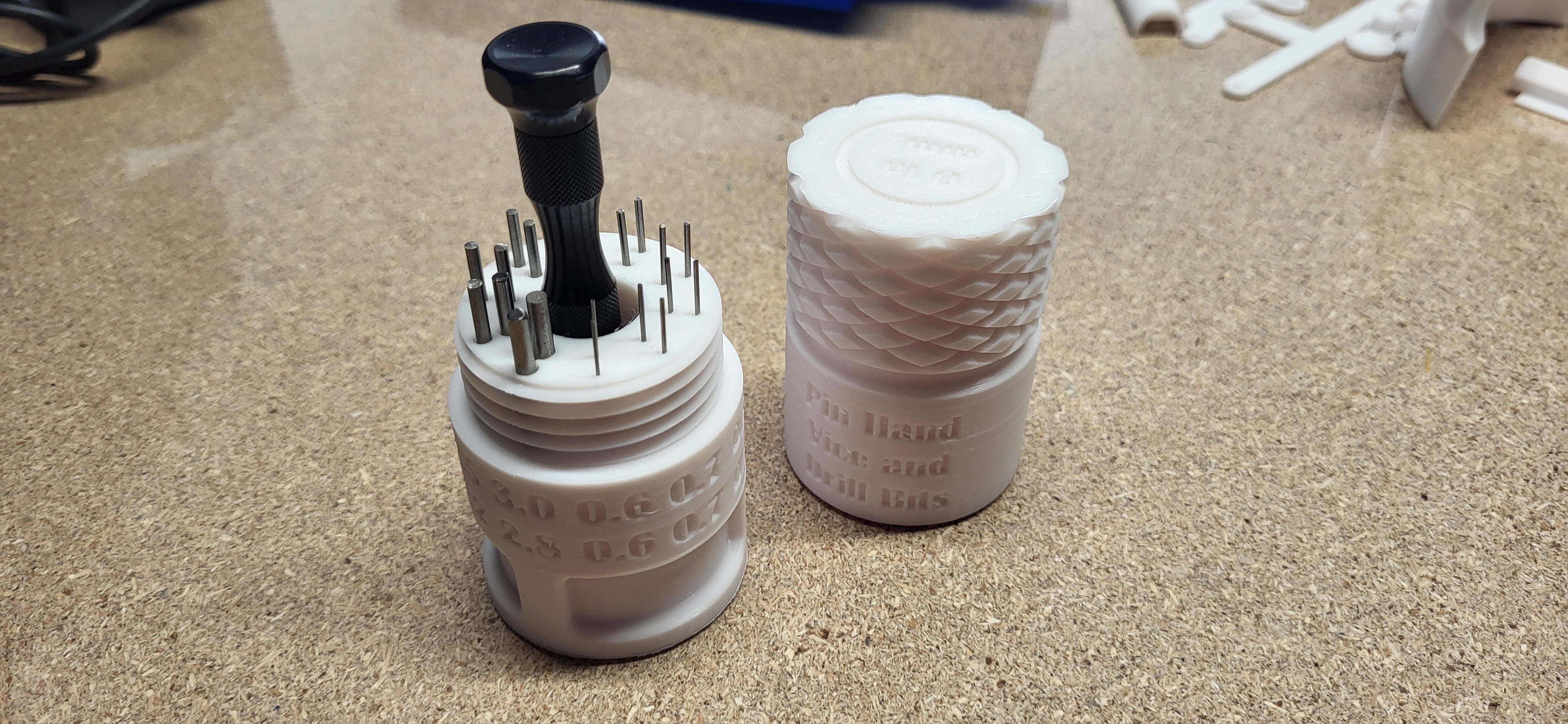 Pin Vise and 20 Drill Bit Set Container