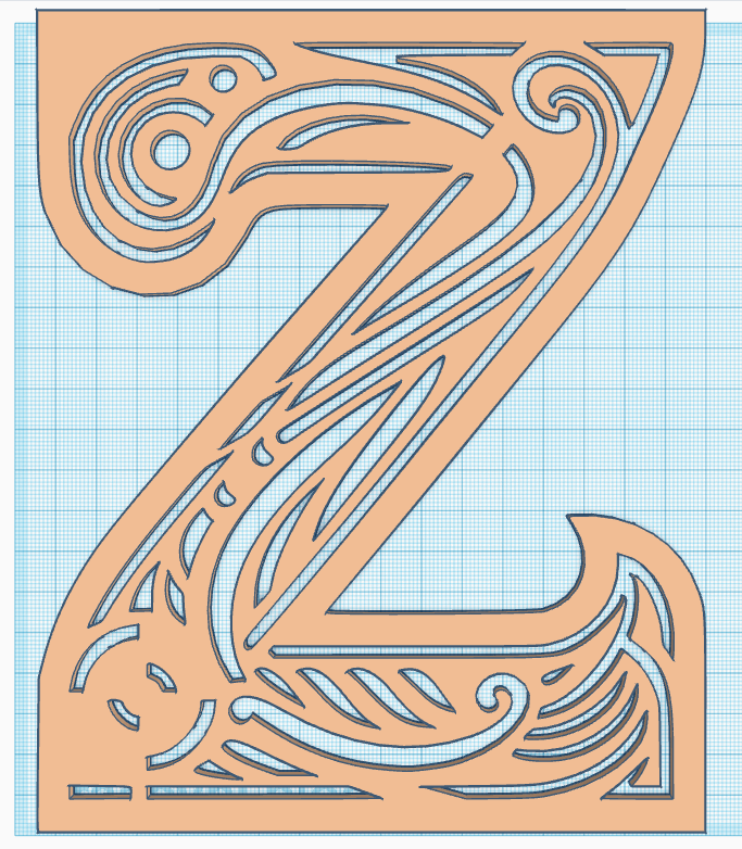 Stencil: letter Z (version3) by Nina Máčová | Download free STL model ...