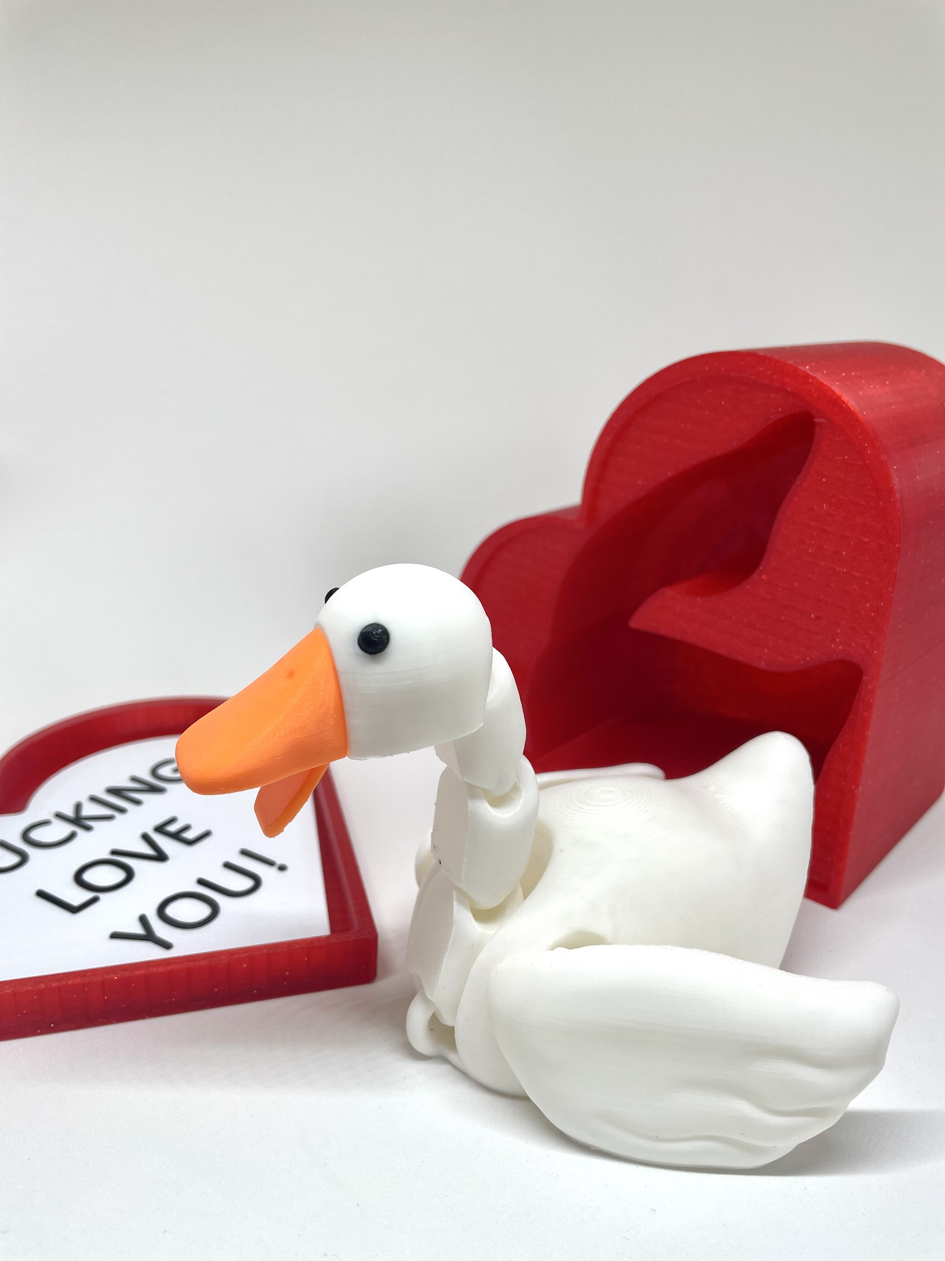 Flexi Duck Print In Place / Multiparts / Color Print 3MF / Heart Gift Box